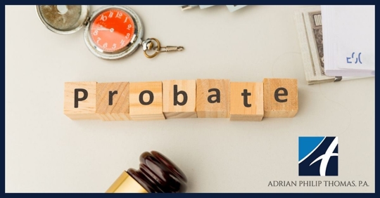 Letter blocks spelling out Probate